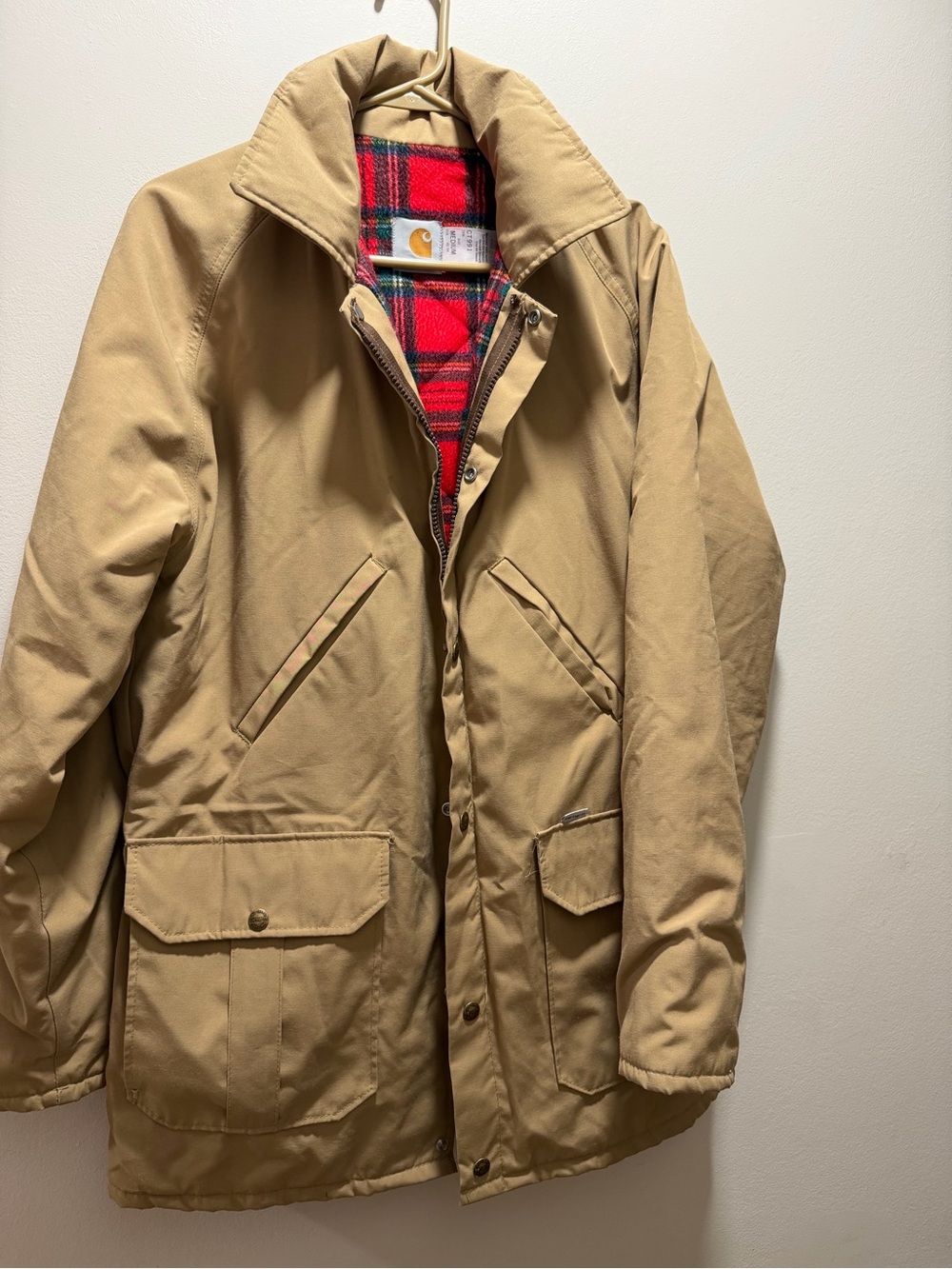 Carhartt CT1991 Plaid-Lined Field Jacket Brown Medium